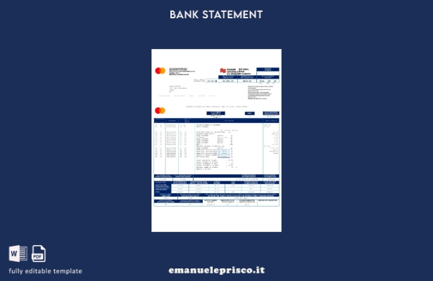 stile verificato Canada Modello word di estratto conto della Banca nazionale del